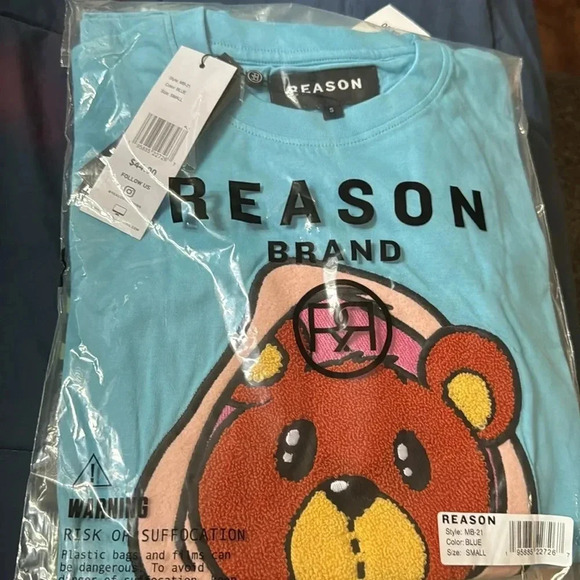 REASONS MONEY SHIRT IN BLUE SMALL NWT - Picture 4 of 4